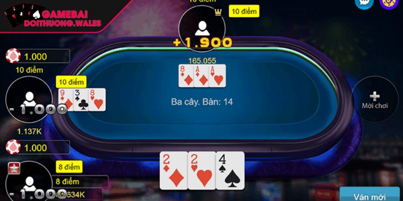 Đặt cược trước khi bắt đầu game bài ba cây đổi thưởng