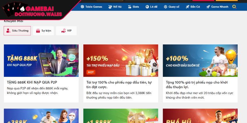 Khuyến mãi độc quyền khi chơi game bài