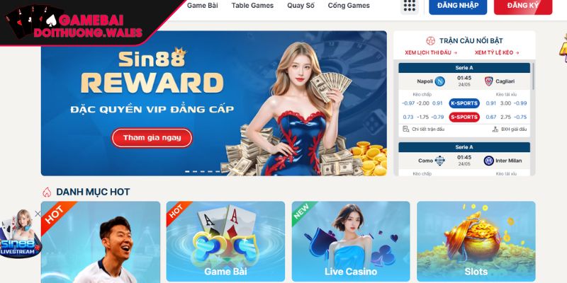 Khái quát nhà cái chơi game bài SIN88
